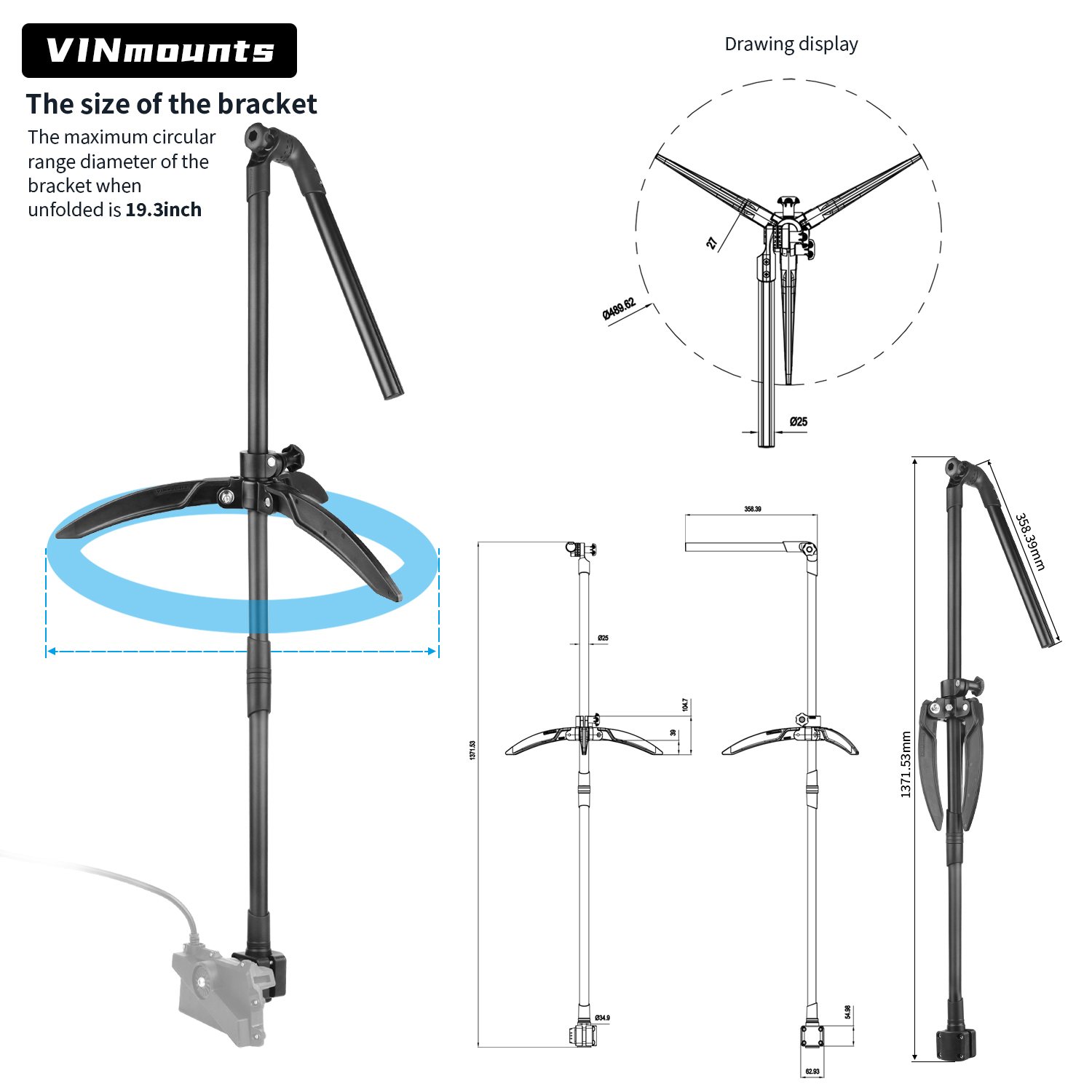 Fish Finder Mount - Крепление на удочку датчика для зимней