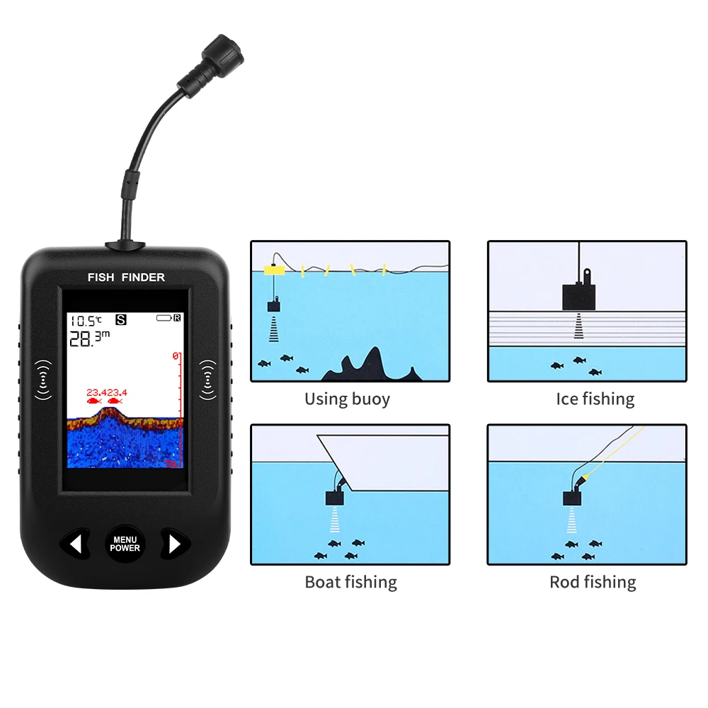 Сигнализация 100 м портативный – обзор и цена Fishing Depth Finder
